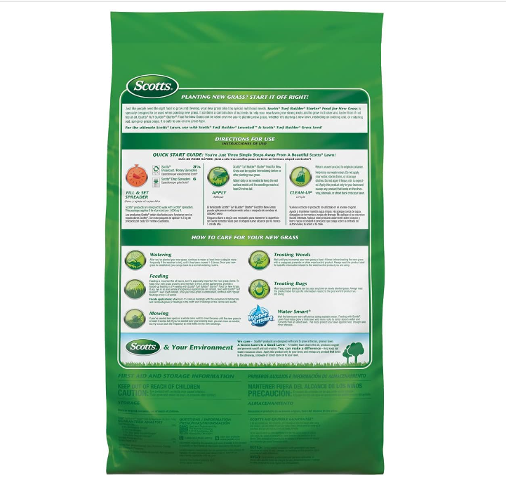 🔥(Last Day Sale 70% OFF) 💥CLEARANCE SALE💥Scotts Turf Builder Starter Fertilizer for New Grass, Use When Planting Seed, 14,000 sq. ft., 42 lbs.