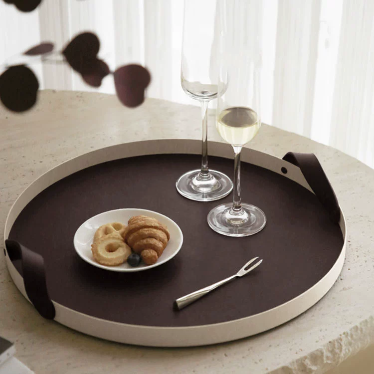 Luxury Metal and Leather Tray