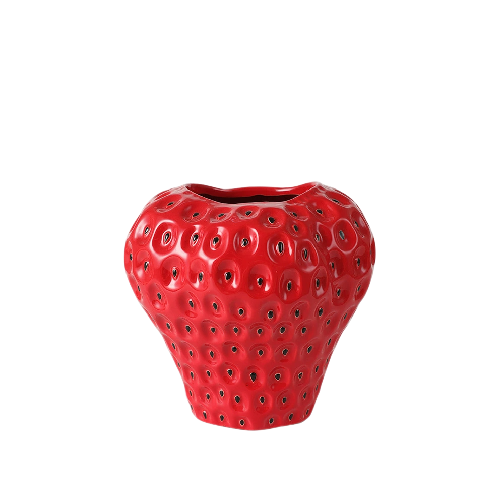 Elegant Red Ceramic Flower Vase – Timeless Home Décor Accent