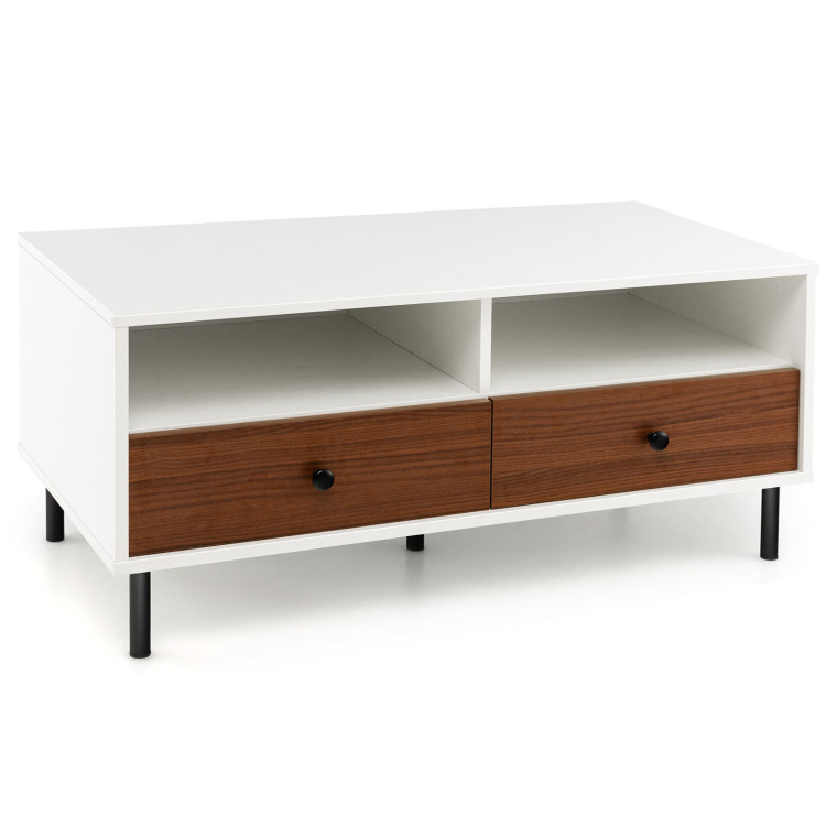 Coffee Table Modern Rectangle W Storage Shelf amp Drawers Living Room Furniture