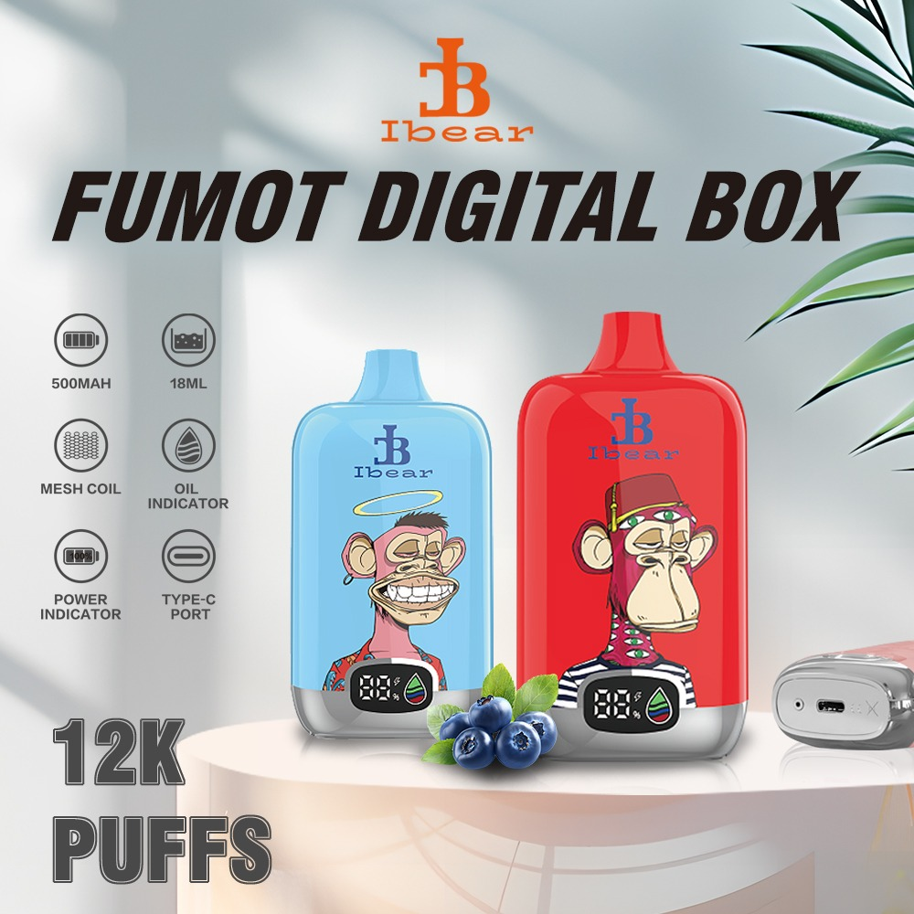 Ibear Digital Box 12K Einweg-E-Zigarette (Nikotingehalt 2 %)
