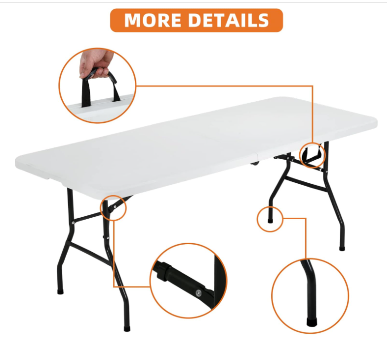 💝(LAST DAY CLEARANCE SALE 70% OFF) Academy Sports + Outdoors 5 ft Half Folding Table