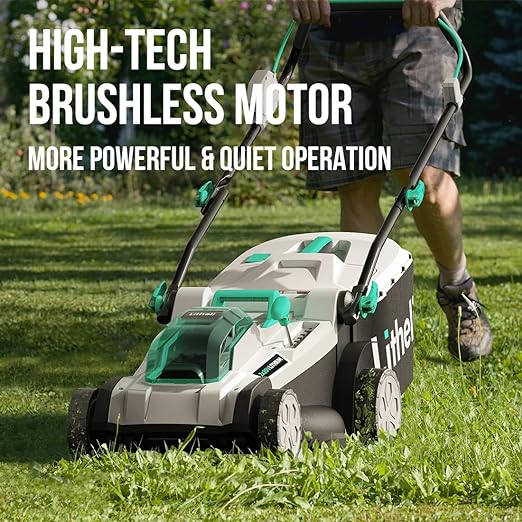 Litheli Cordless Lawn Mower 17 Inch, 2 x 20V 4.0Ah Battery Lawn Mowers with Brushless Motor, Bagging & Mulching, Charger Included