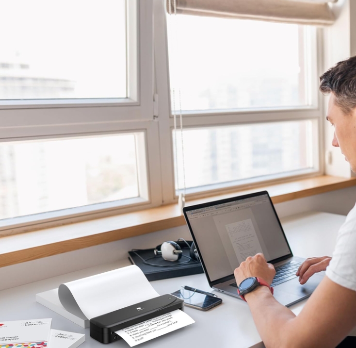 Phomemo A4 Thermal Paper, M08F Thermal Printer Paper Compatible with M08F-Letter M832 M833 M835 M836 & Brother Letter Portable Printer, Advanced Thermal Printing, Size 8.27