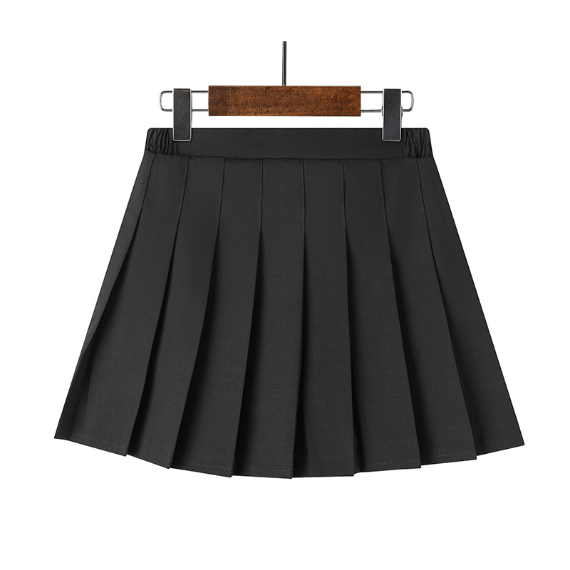 Girls' Pleated Skirt – 2024 Korean-Style School Uniform, Classic Preppy Short Skirt for Kids