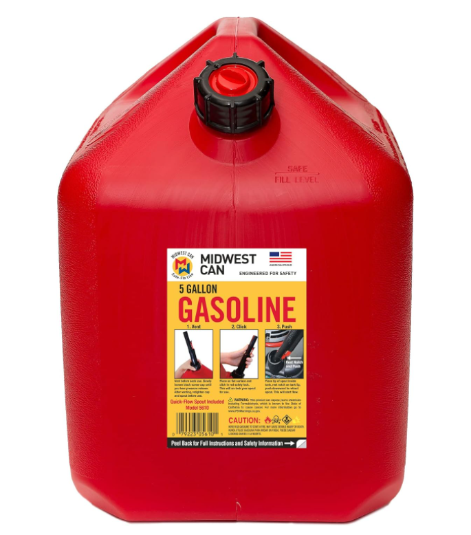 Midwest Can Company 5 Gallon Auto Shut Off Gas Can