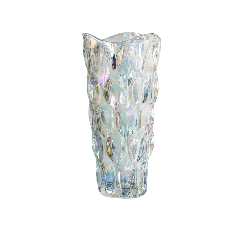 Nordic Crystal Glass Vase - High-End Elegant Flower Vase for Fresh Flowers, Hydroponic Floral Arrangements, Transparent Décor