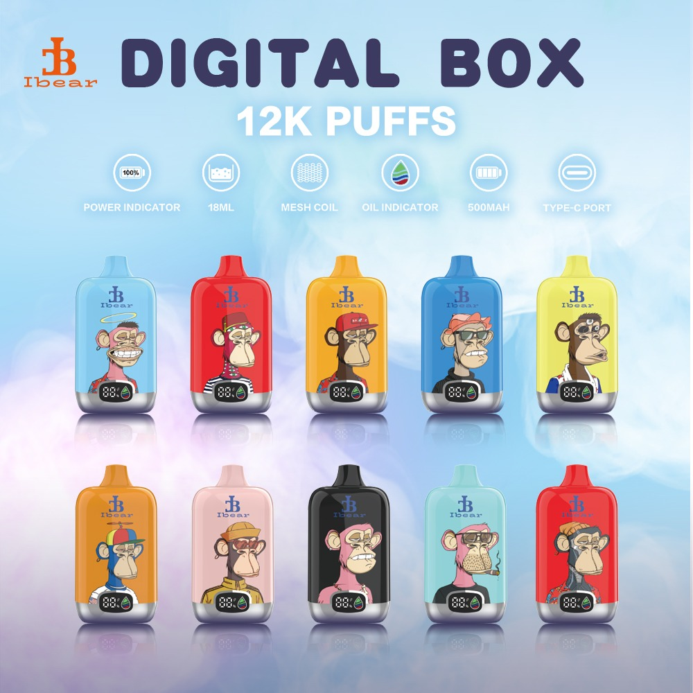 Ibear Digital Box 12K Einweg-E-Zigarette (Nikotingehalt 2 %)