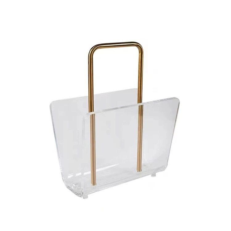 Modern Luxe Acrylic Magazine Rack with Handle