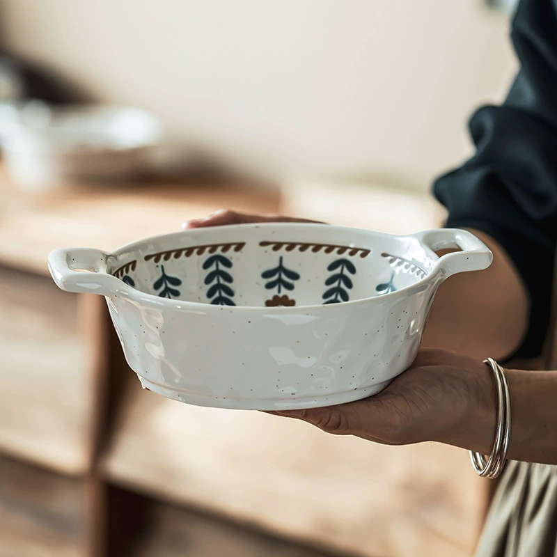 Creative Ceramic Double-Handled Bowl