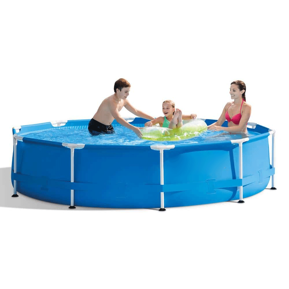 INTEX 10 ft. x 10 ft. Round 30 in. Deep Metal Frame Pool w/ Pump & Type H Filters (6 Pack) & 10' Round Pool Cover 6 x 29007E + 28201EH + 28030E