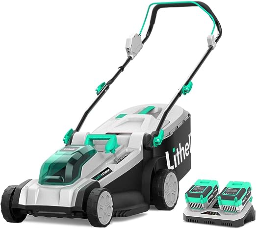 Litheli Cordless Lawn Mower 17 Inch, 2 x 20V 4.0Ah Battery Lawn Mowers with Brushless Motor, Bagging & Mulching, Charger Included