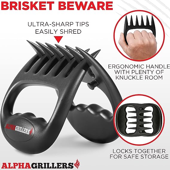 Meat Shredder Claws - Meat Claws for Shredding BBQ Pulled Pork, Chicken- Bear Claws for Shredding Meat in Kitchen, Grill, Barbecue, BBQ Smoker Accessories Paws, BBQ Grilling Gifts for Men & Women