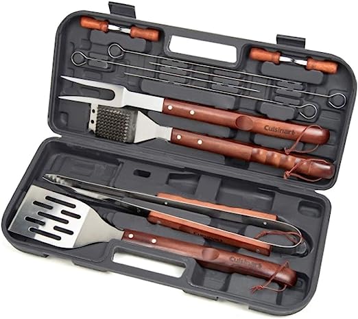 Cuisinart CGS-W13 Wooden Handle Tool Set, Black, Deluxe Pizza Grilling Pack (13-Piece)