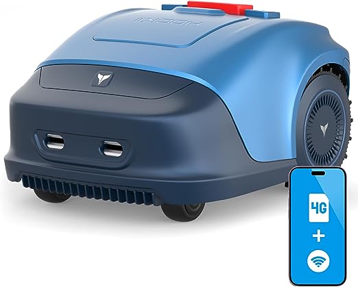 HOOKII Neomow S Robotic Lawn Mower - 1/4 Acre Capacity, Parallel Mowing, Re-Cutting & Auto-Recharge, Bluetooth/WiFi/4G, 4400mAh Large Battery, Anti-Lost, Includes Charger (4G Version)