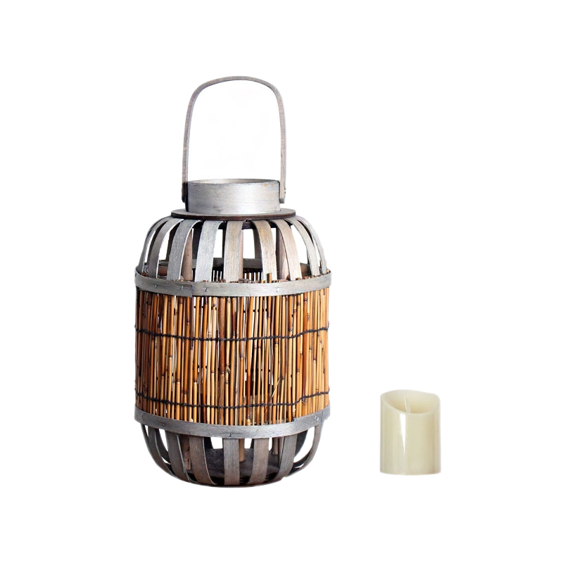 Vintage Wooden Floor Lantern Candle Holder – Traditional Chinese Style Decorative Lantern for Gardens, Courtyards, Guesthouses, and Villas