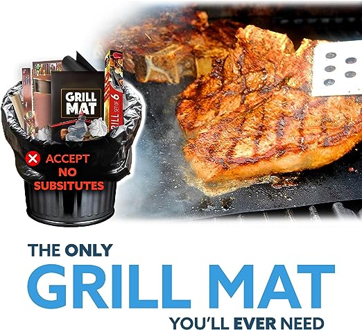 Kona Best BBQ Grill Mat - Heavy Duty 600 Degree Non-Stick Grill Mats for Outdoor Grilling | Premier BBQ Grill Accessories Nonstick Grill Matt (Set of 2) Engineered in The USA | 7-Year Warranty