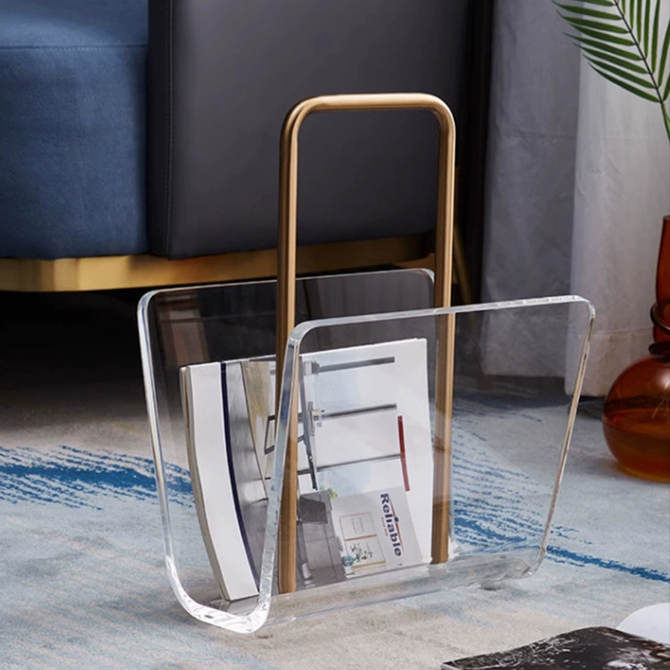 Modern Luxe Acrylic Magazine Rack with Handle