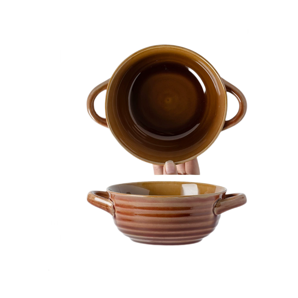 6-Inch Ceramic Double-Handled Bowl