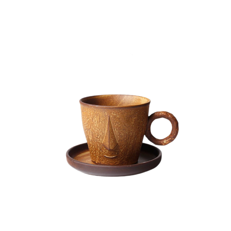 Creative Handcrafted Large Capacity Latte Coffee Cup Artisanal Design