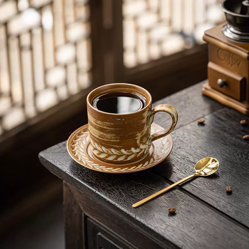 Rustic Ceramic Coffee Mug Wabi-Sabi Industrial Style Tea Cup