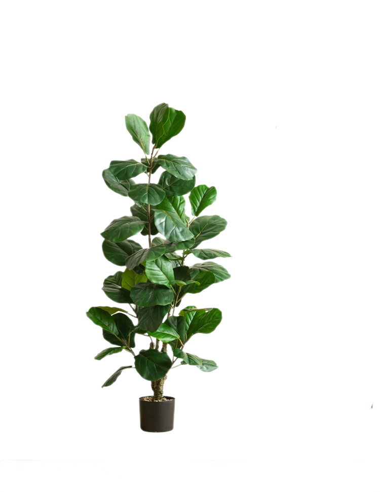 Nordic Faux Fiddle Leaf Fig Plant - Large Artificial Greenery Potted Indoor Decor for Living Room and Floor Display