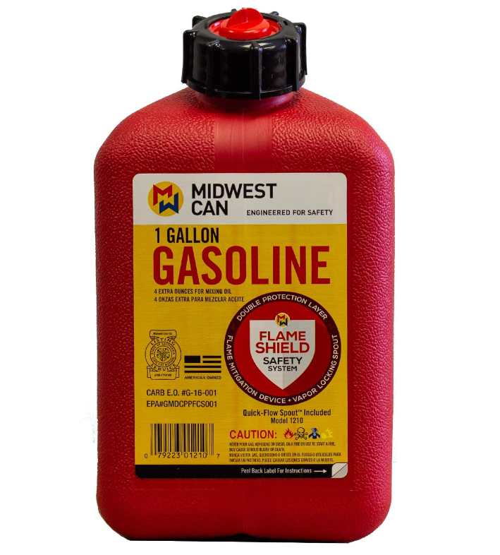 Quick-Flow spout midwest can 1210 auto shut off gasoline can - 1 Gallon