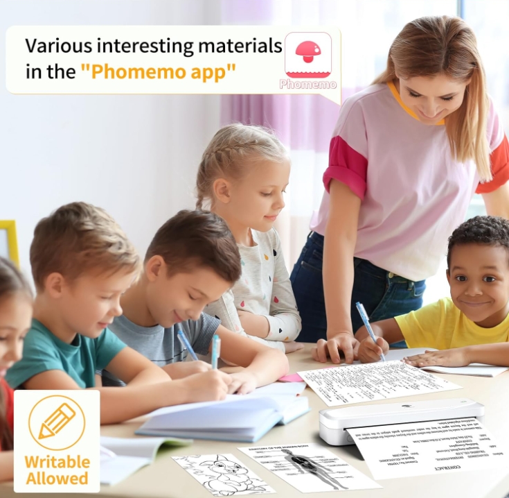 Phomemo A4 Thermal Paper, M08F Thermal Printer Paper Compatible with M08F-Letter M832 M833 M835 M836 & Brother Letter Portable Printer, Advanced Thermal Printing, Size 8.27