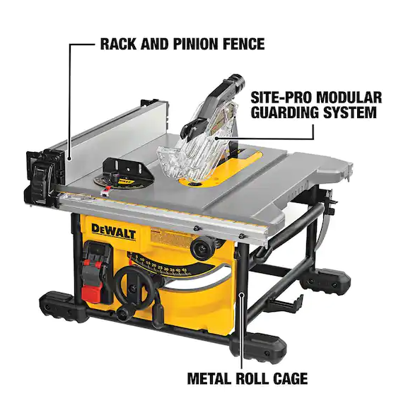 15 Amp Corded 8-1/4 in. Compact Portable Jobsite Tablesaw (Stand Not Included)