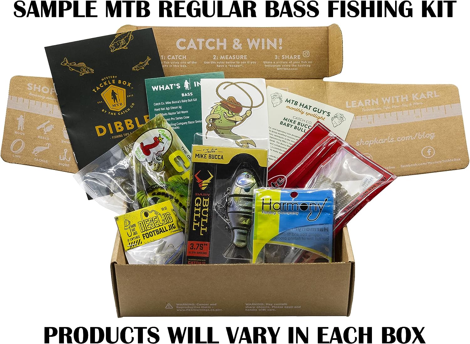 Catch Co Mystery Tackle Box Freshwater Largemouth and Smallmouth Bass Lures Fishing Kit