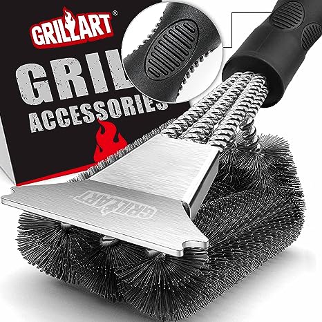 GRILLART Grill Brush and Scraper, Extra Strong BBQ Cleaner Accessories, Safe Wire Bristles 18