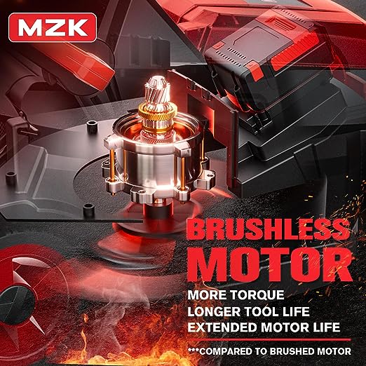 MZK 20V 13'' Brushless Cordless Push Lawn Mower, 4-Position Mowing Height Adjustment w/Removeable 7-Gallon Collection Bag(2 x 4Ah Batteries and Fast Charger Included)