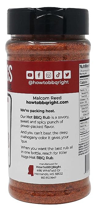 Killer Hogs HOT BBQ Rub | Championship Grill Seasoning for Beef, Steak, Burgers, Pork, and Chicken | 12 Ounces