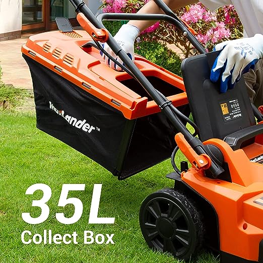 Maxlander 40V Lawn Mowers, 15'' Electric Lawn Mower Cordless (2-in-1), 2 PCS 4.0Ah Batteries and Charger Included