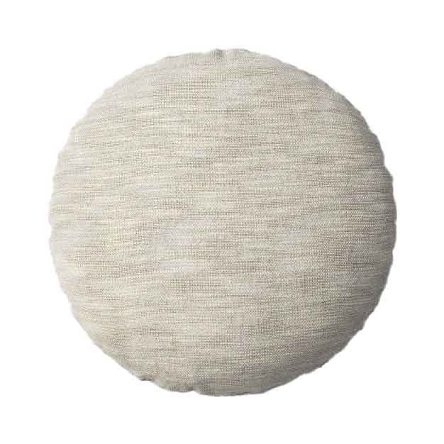 Woven Cotton Slub With Gold Lurex Round Throw Pillow Blue gray