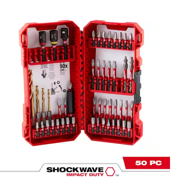 SHOCKWAVE Impact Duty Alloy Steel Screw Driver Drill Bit Set (50-Piece)