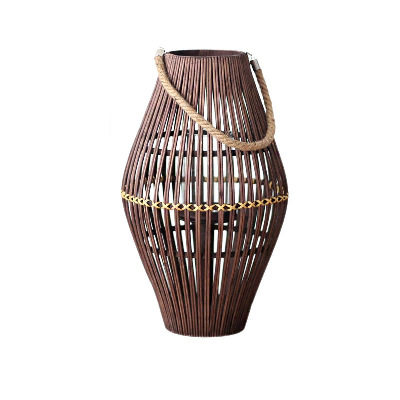 Vintage Wooden Lantern Floor Candle Holder – Romantic Decorative Lantern for Guesthouses, Showrooms, Balconies, and Hotels