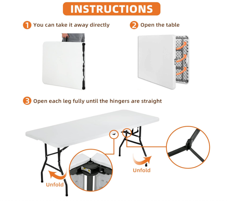 💝(LAST DAY CLEARANCE SALE 70% OFF) Academy Sports + Outdoors 5 ft Half Folding Table