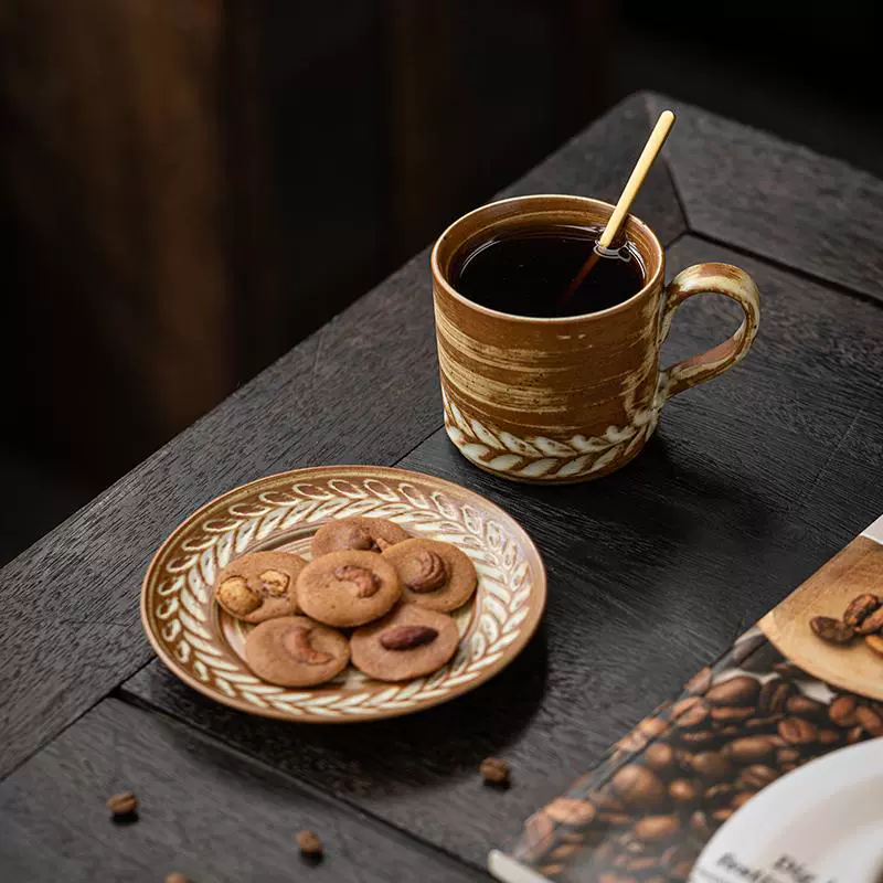 Rustic Ceramic Coffee Mug Wabi-Sabi Industrial Style Tea Cup