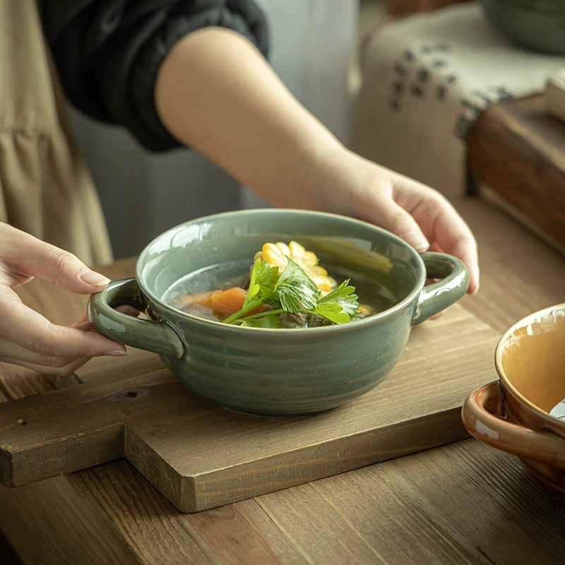 6-Inch Ceramic Double-Handled Bowl