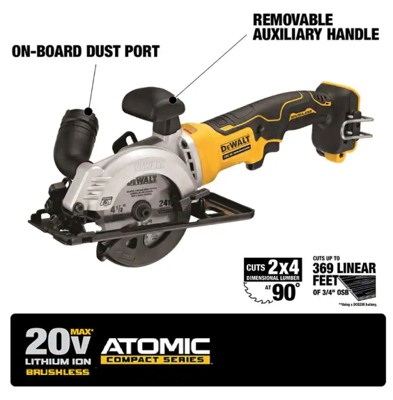 ATOMIC 20V MAX Cordless Brushless 4-1/2 in. Circular Saw (Tool Only)