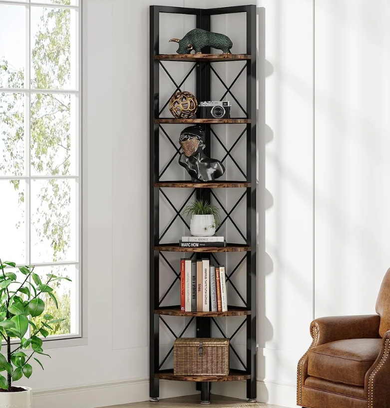 Jaden Gray 4-Tier Corner Bookcase