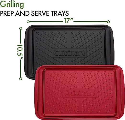 Cuisinart CPK-200 Grilling Prep and Serve Trays, Black and Red Large 17 x 10. 5