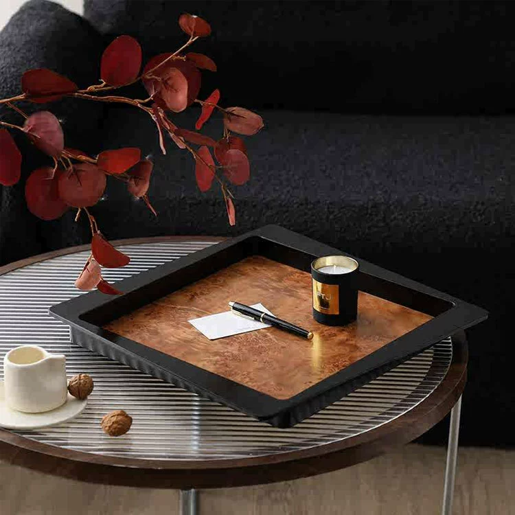 Modern Wood Grain Rectangular Tray