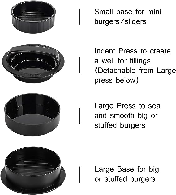 Hamburger Press Patty Maker, Burger Press, 3 in 1 Non-Stick Meat Beef Veggie Hamburger Mold, Kitchen Gadgets to Make Patty for Stuffed Slider BBQ Barbecue Grilling