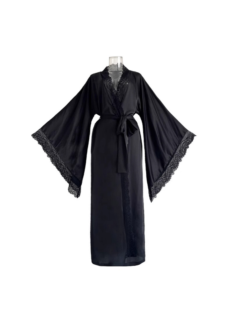 Women's Luxury Ice Silk Bathrobe – Sexy Plus-Size Long Robe for Spring/Summer