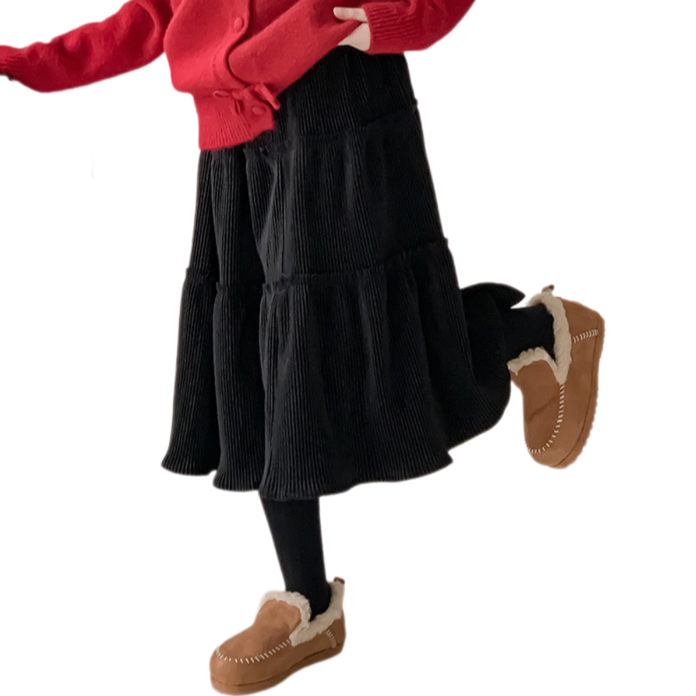 2024 Girls' Winter Skirt – Thickened Fleece-Lined Warm Skirt for Kids