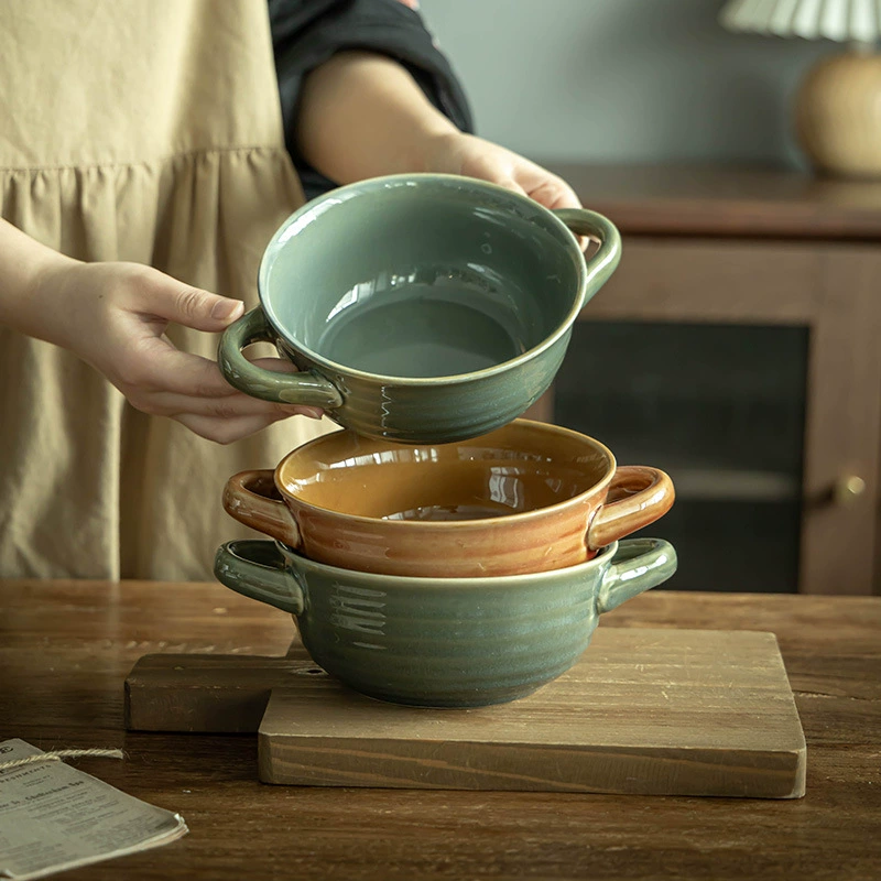 6-Inch Ceramic Double-Handled Bowl