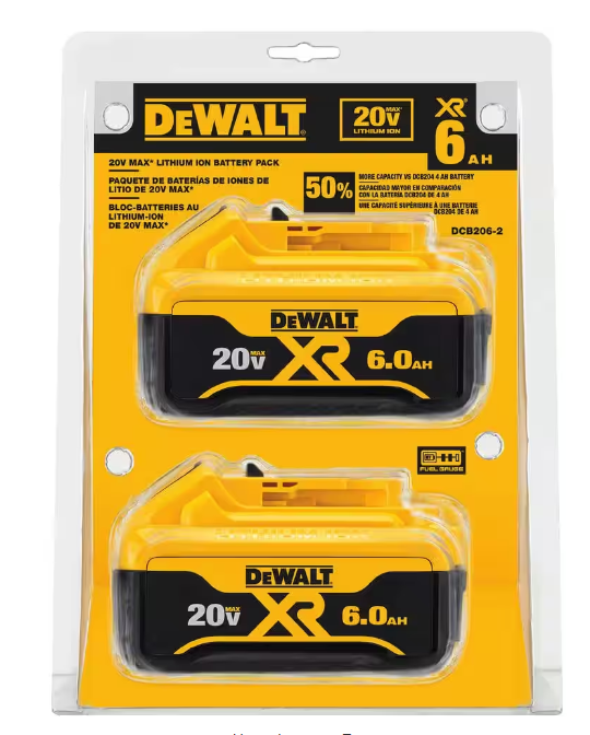 20V MAX XR Premium Lithium-Ion 6.0Ah Battery Pack (2 Pack)