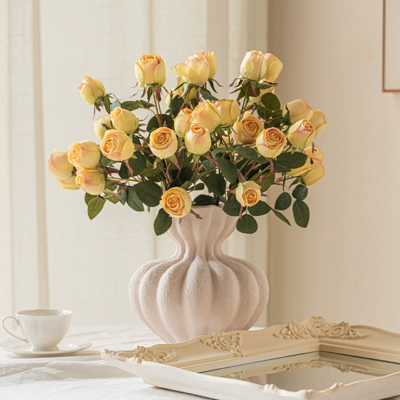 Luxury Artificial Rose Bouquet for Living Room or Dining Table - High-End Faux Floral Arrangement for Elegant Home Decor